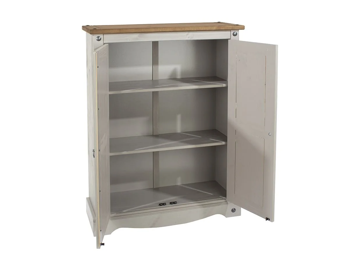 Core Core Corona Grey and Waxed Pine 2 Door Wooden Sideboard