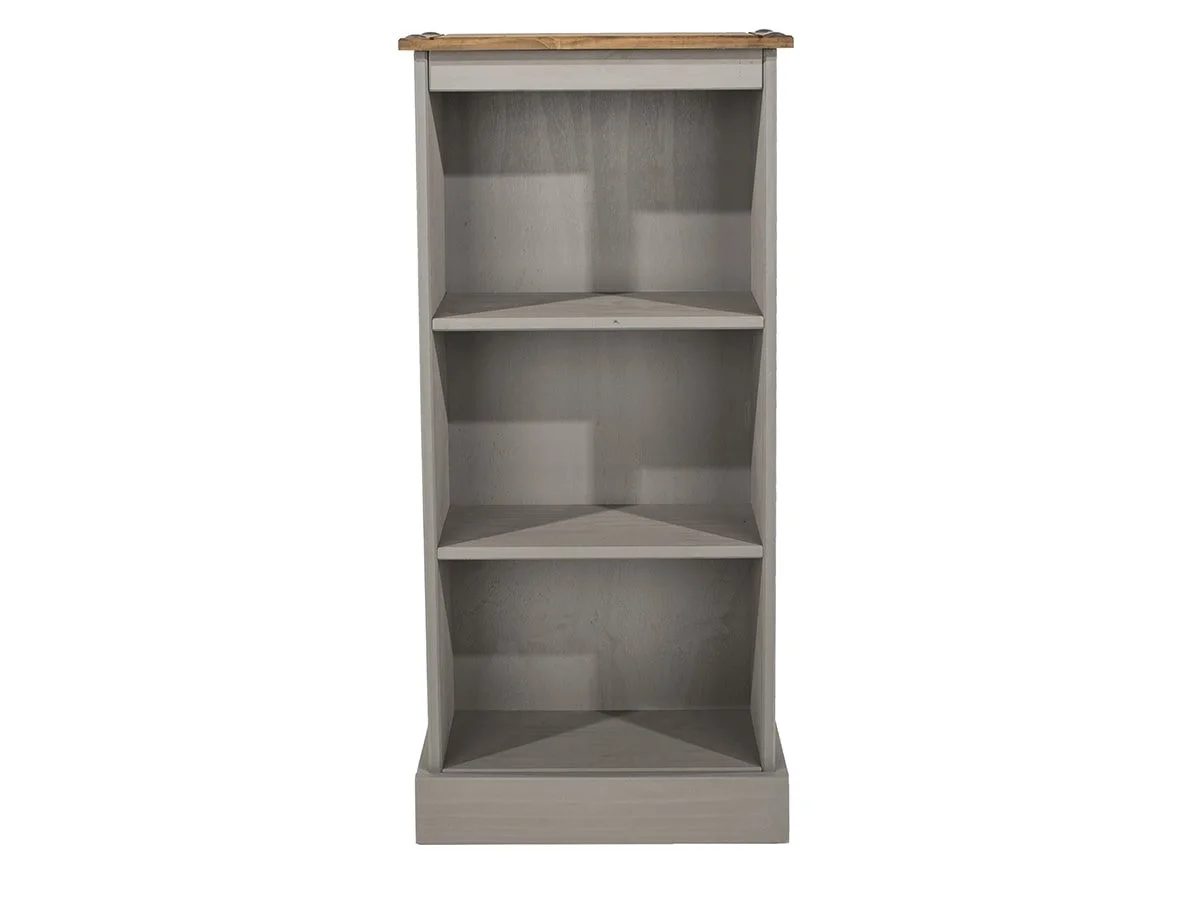 Core Products Core Corona Grey Wax Low Narrow Bookcase