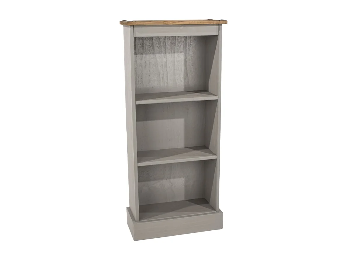Core Products Core Corona Grey Wax Low Narrow Bookcase