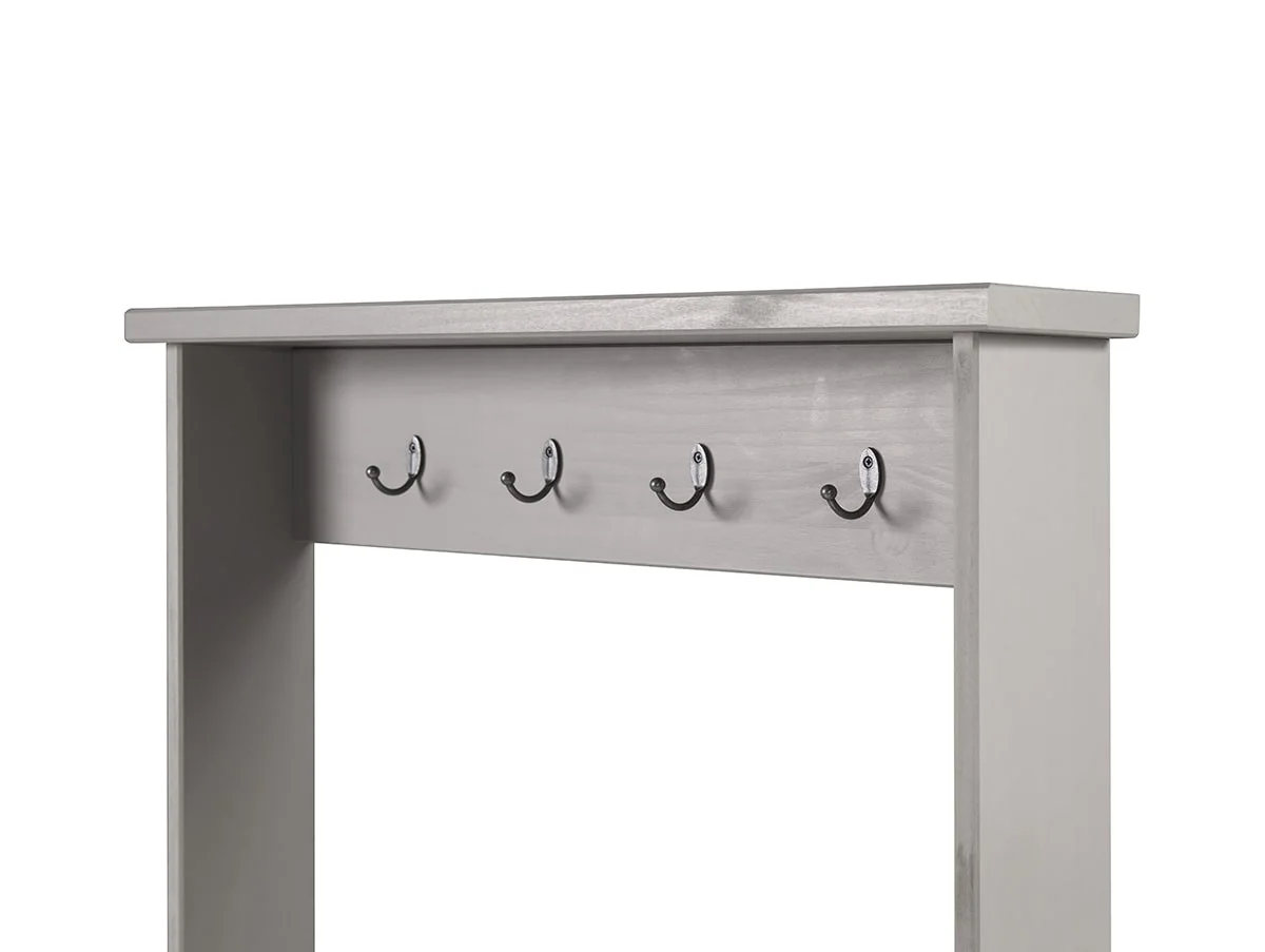 Core Core Corona Grey and Waxed Pine 2 Tier Shoe Bench With Hat & Coat Rack