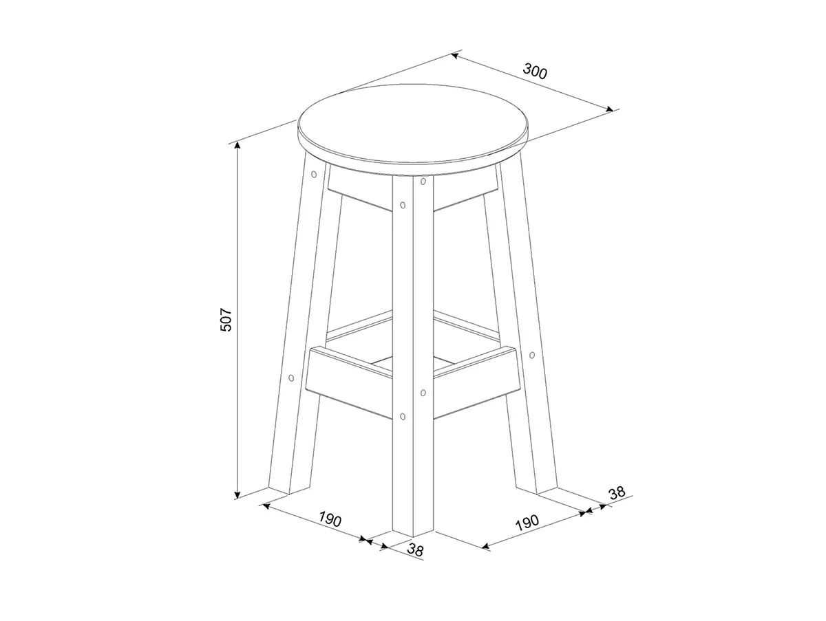 Core Products Core Corona Grey Set of 2 Low Round Breakfast Stools
