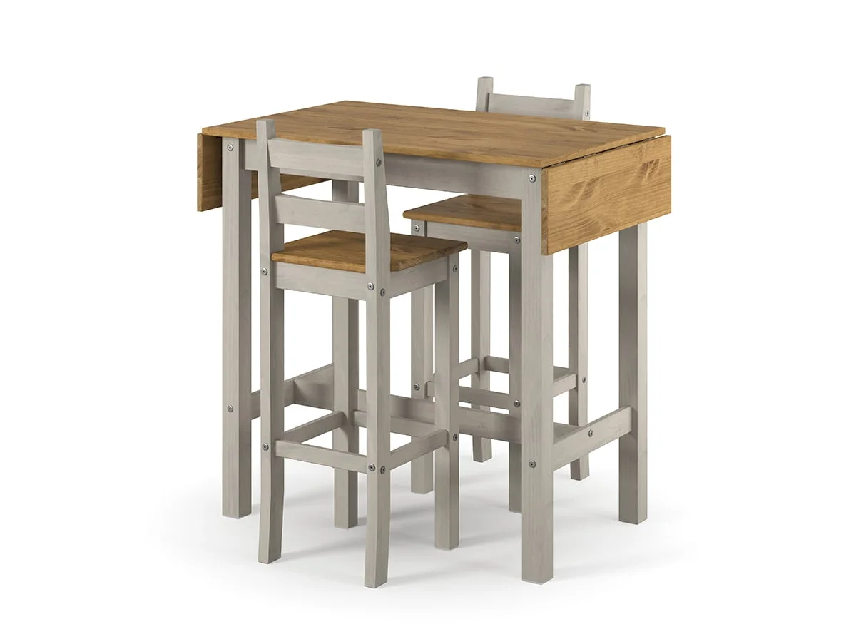 Core Core Corona Grey Drop Leaf Rectangular Dining Table and Chairs Set