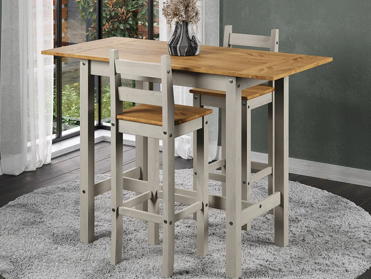 Core Products Core Corona Grey Drop Leaf Rectangular Dining Table and Chairs Set