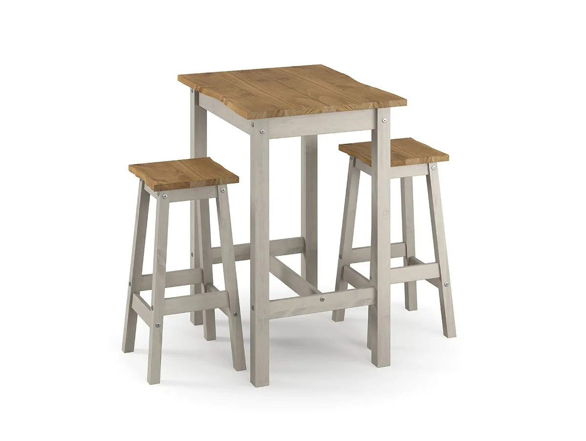 Core Core Corona Grey and Waxed Pine Small Rectangular Dining Table and Chairs Set