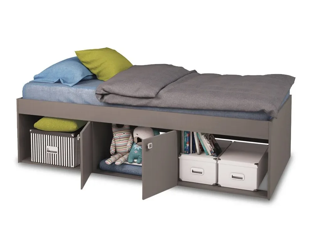 Kidsaw Clearance - Kidsaw Low 3ft Single Grey Cabin Bed Frame