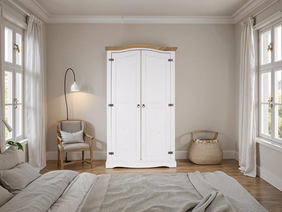 Core Core Corona White Wax 2 Door Wardrobe