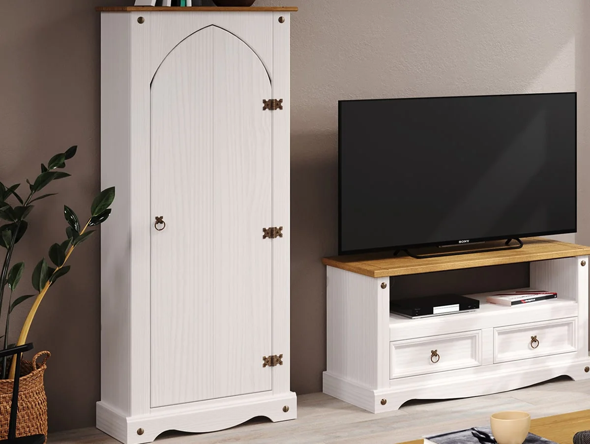 Core Products Core Corona White Wax Vestry Wooden Cupboard