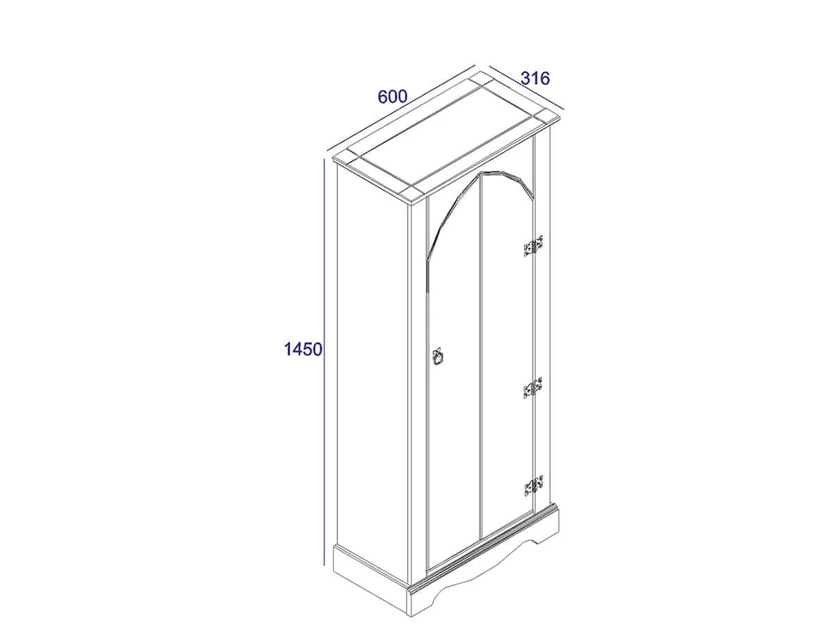Core Core Corona White Wax Vestry Wooden Cupboard