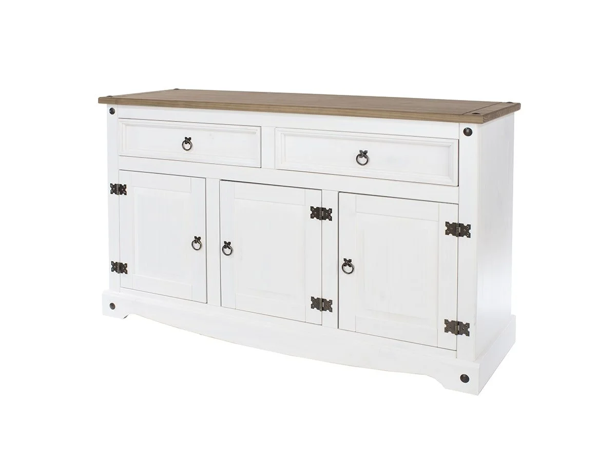 Core Products Core Corona White Wax 3 door 2 Drawer Sideboard