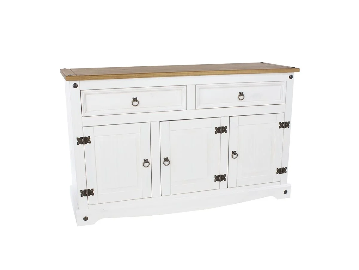 Core Products Core Corona White Wax 3 door 2 Drawer Sideboard