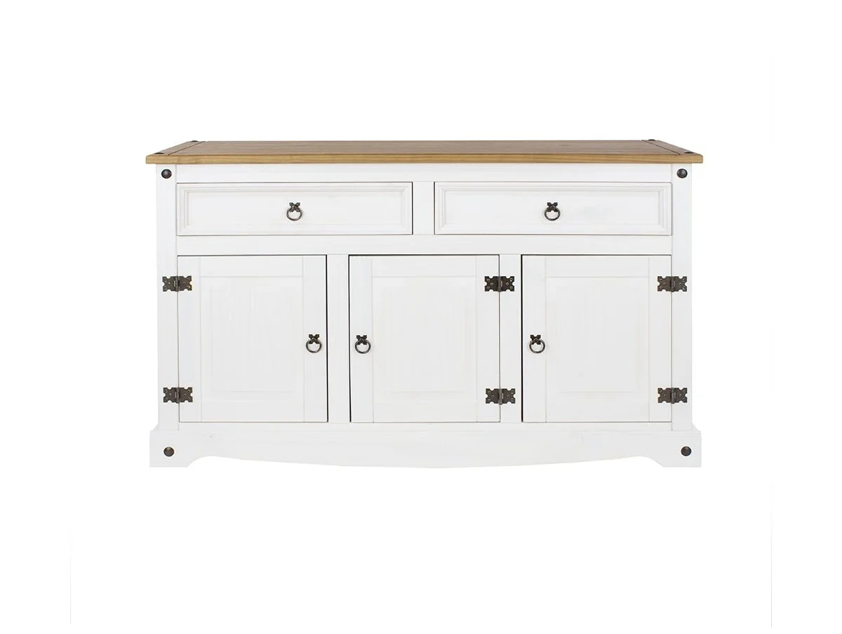 Core Products Core Corona White Wax 3 door 2 Drawer Sideboard