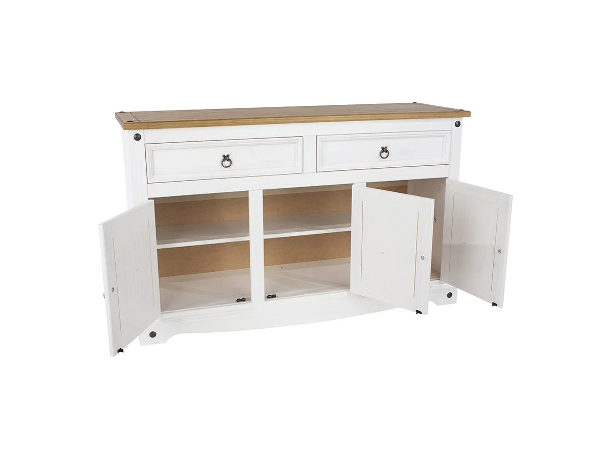 Core Core Corona White Wax 3 door 2 Drawer Sideboard