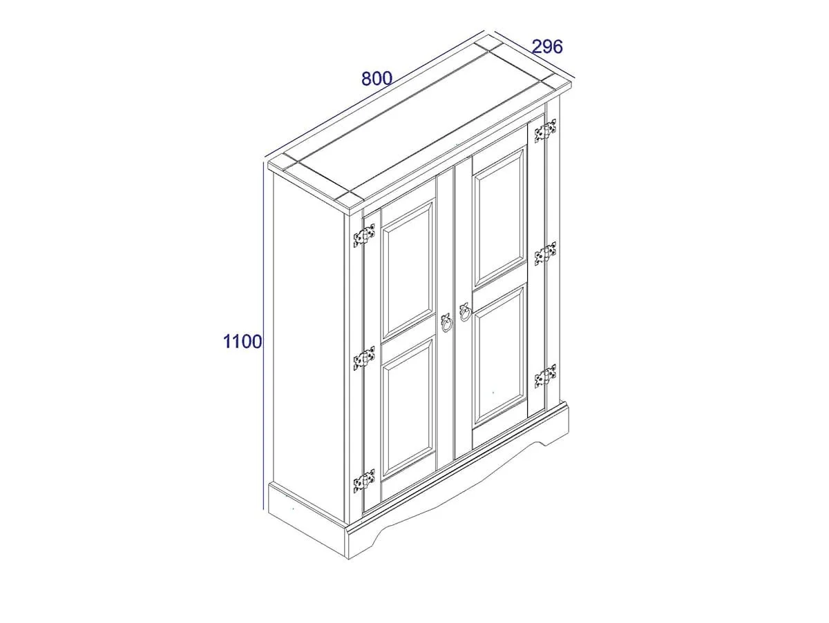 Core Core Corona White Wax 2 Door Cupboard