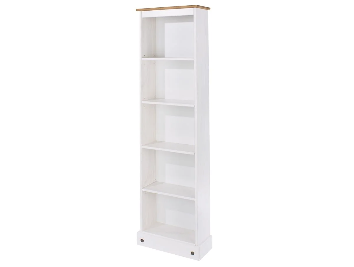 Core Products Core Corona White Wax Wooden Tall Bookcase