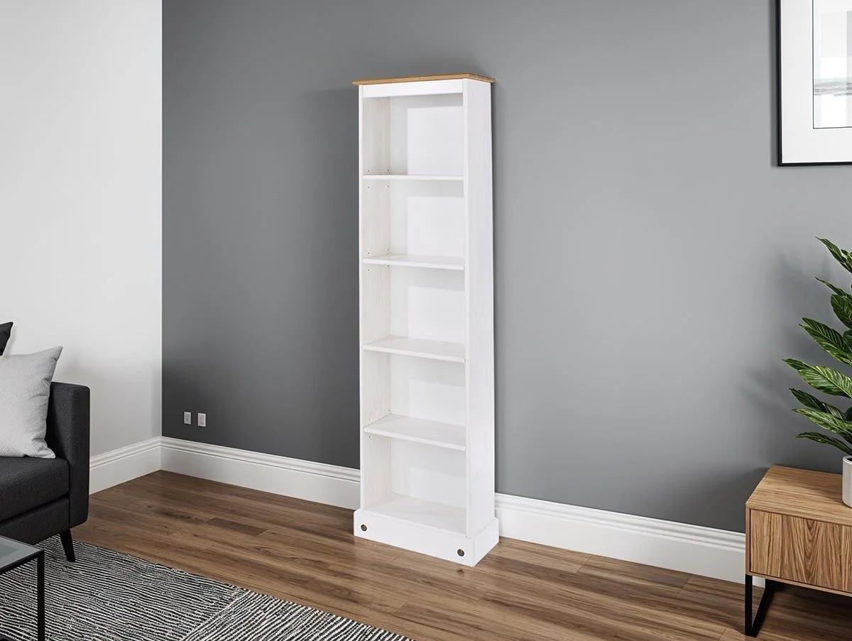Core Core Corona White Wax Wooden Tall Bookcase