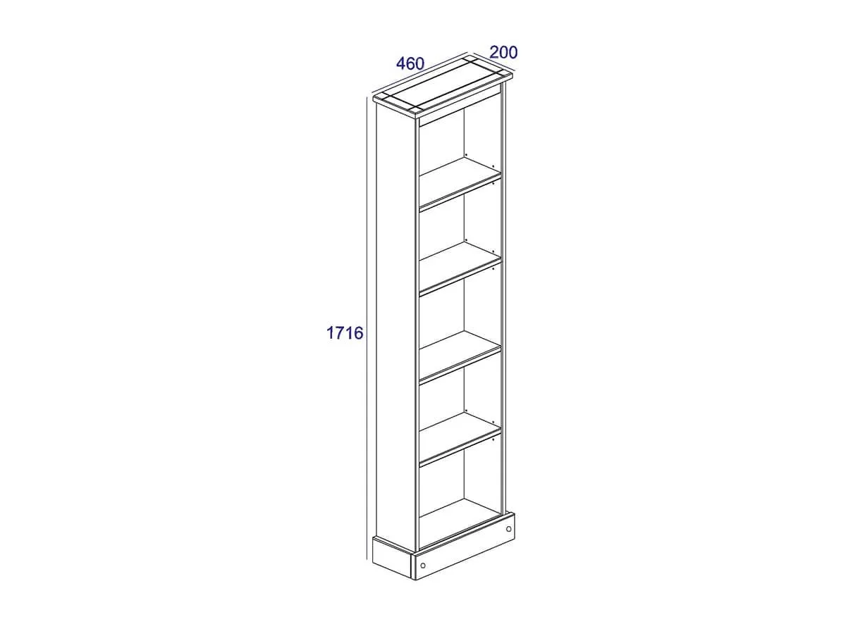 Core Core Corona White Wax Wooden Tall Bookcase