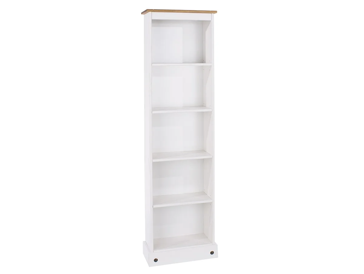 Core Products Core Corona White Wax Wooden Tall Bookcase