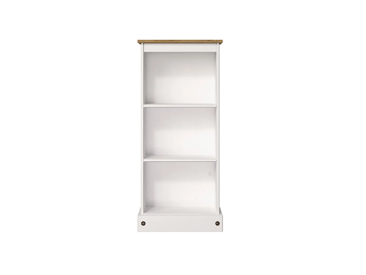 Core Products Core Corona White Wax Wooden Low Bookcase