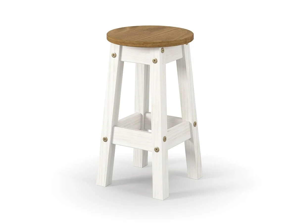 Core Core Corona White Wooden Set of 2 Low Dining Stools