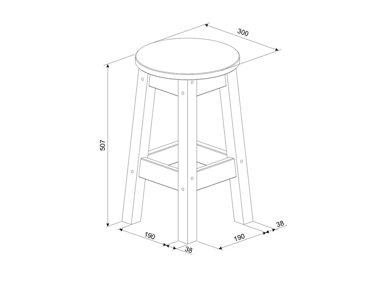 Core Core Corona White Wooden Set of 2 Low Dining Stools