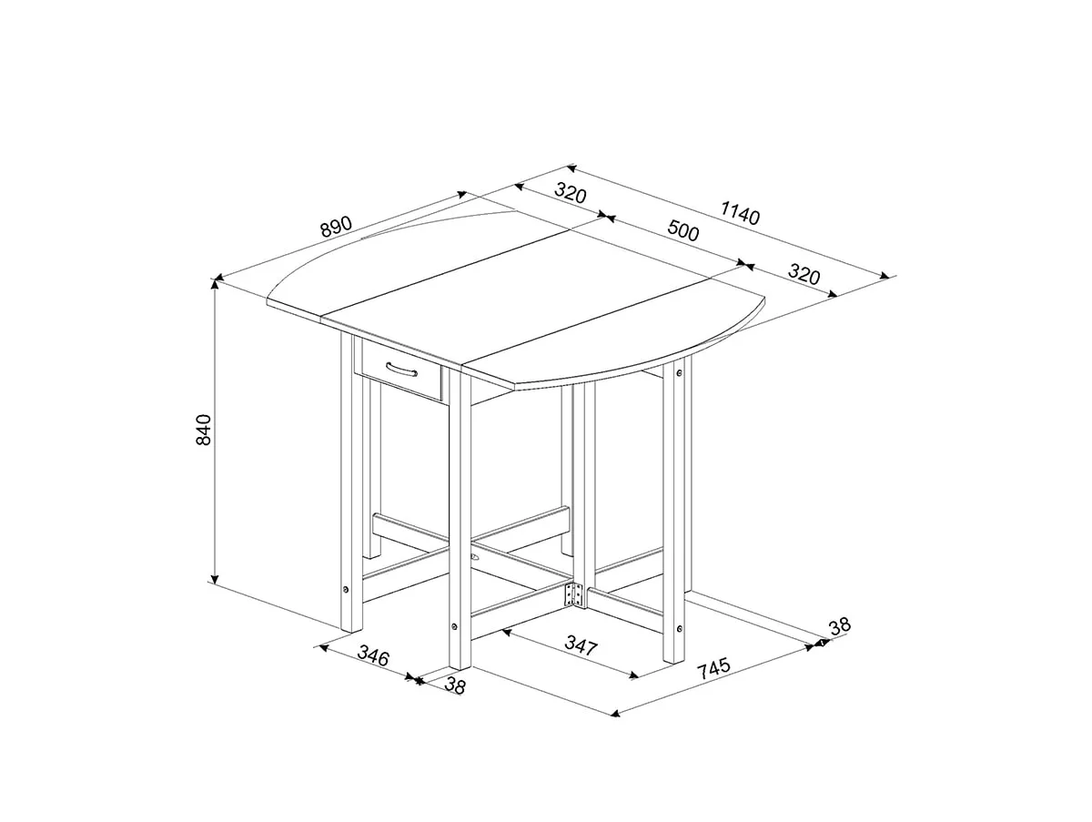 Core Products Core Corona White Oval Breakfast Drop Leaf Table and 2 Stools Set