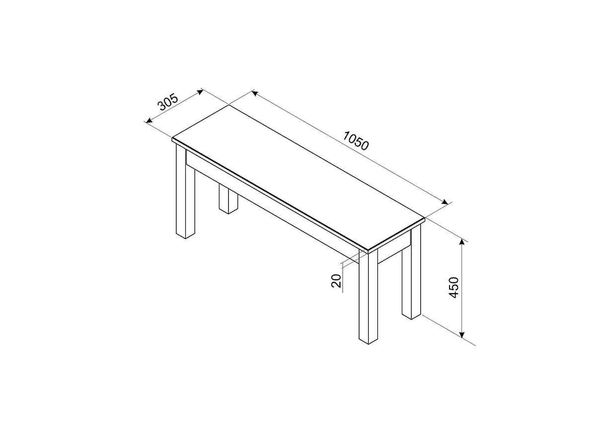 Core Core Linea Grey 120cm Dining Bench