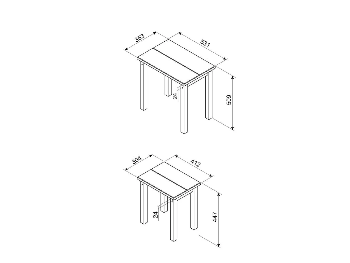 Core Products Core Linea Grey Nest of Tables