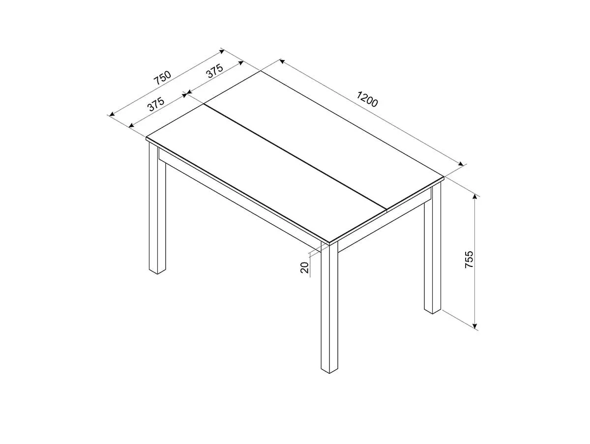 Core Core Linea Grey 120cm Rectangular Dining Table
