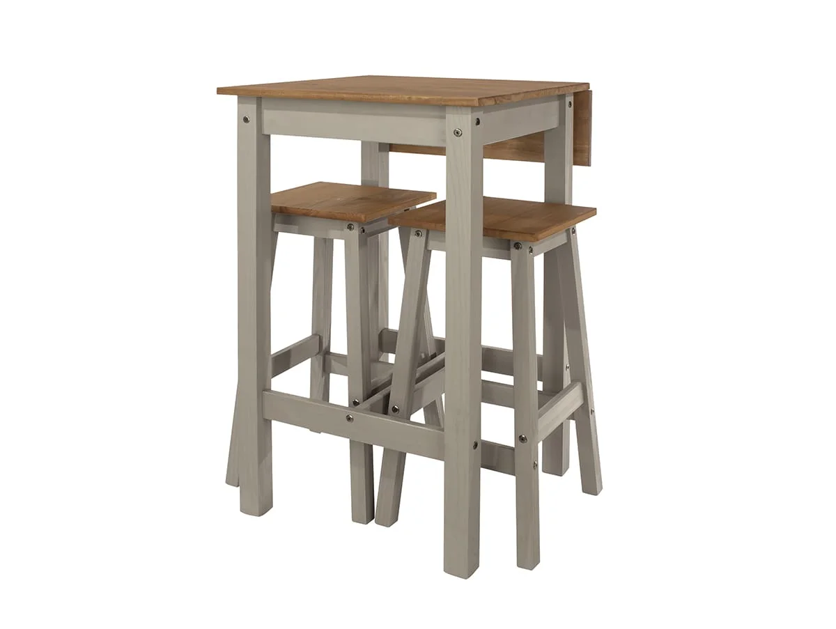 Core Products Core Linea Grey Drop leaf Dining Table & 2 Stool Set