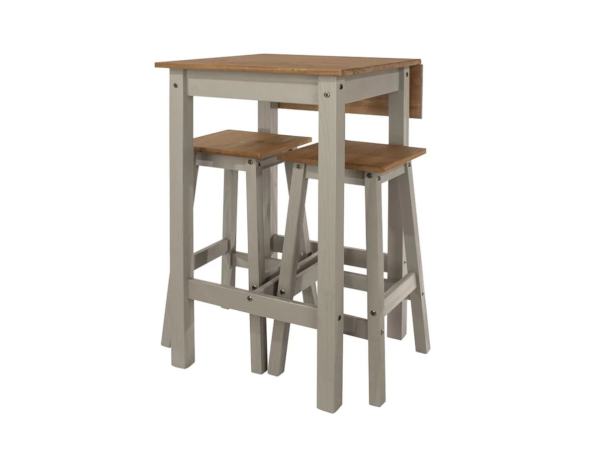 Core Core Linea Grey Drop Leaf Dining Table & 2 Stool Set