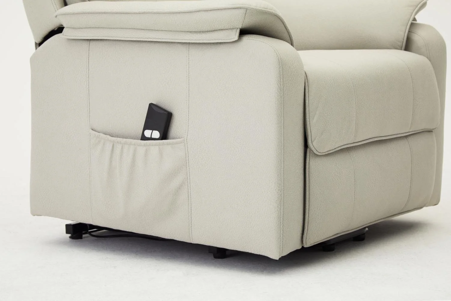TGC TGC Blair Single Motor Light Grey Air Leather Riser Recliner Chair