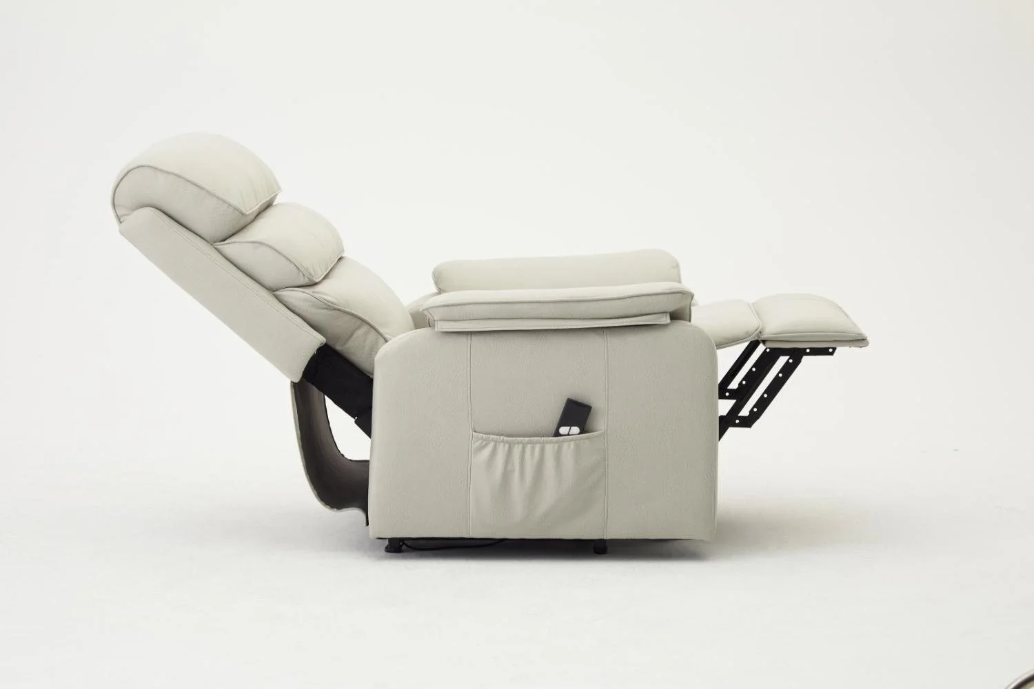 TGC TGC Blair Single Motor Light Grey Air Leather Riser Recliner Chair