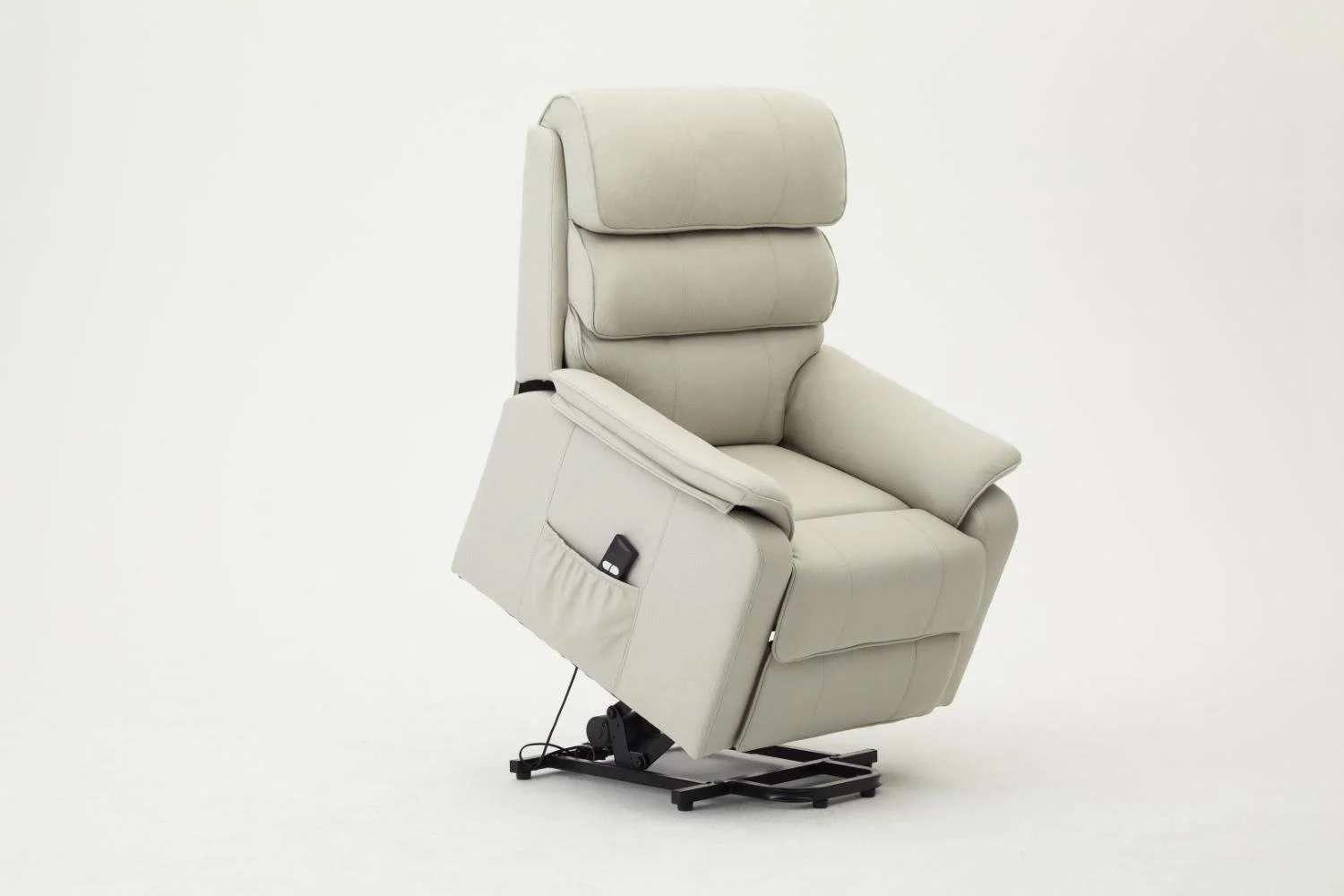 TGC TGC Blair Single Motor Light Grey Air Leather Riser Recliner Chair