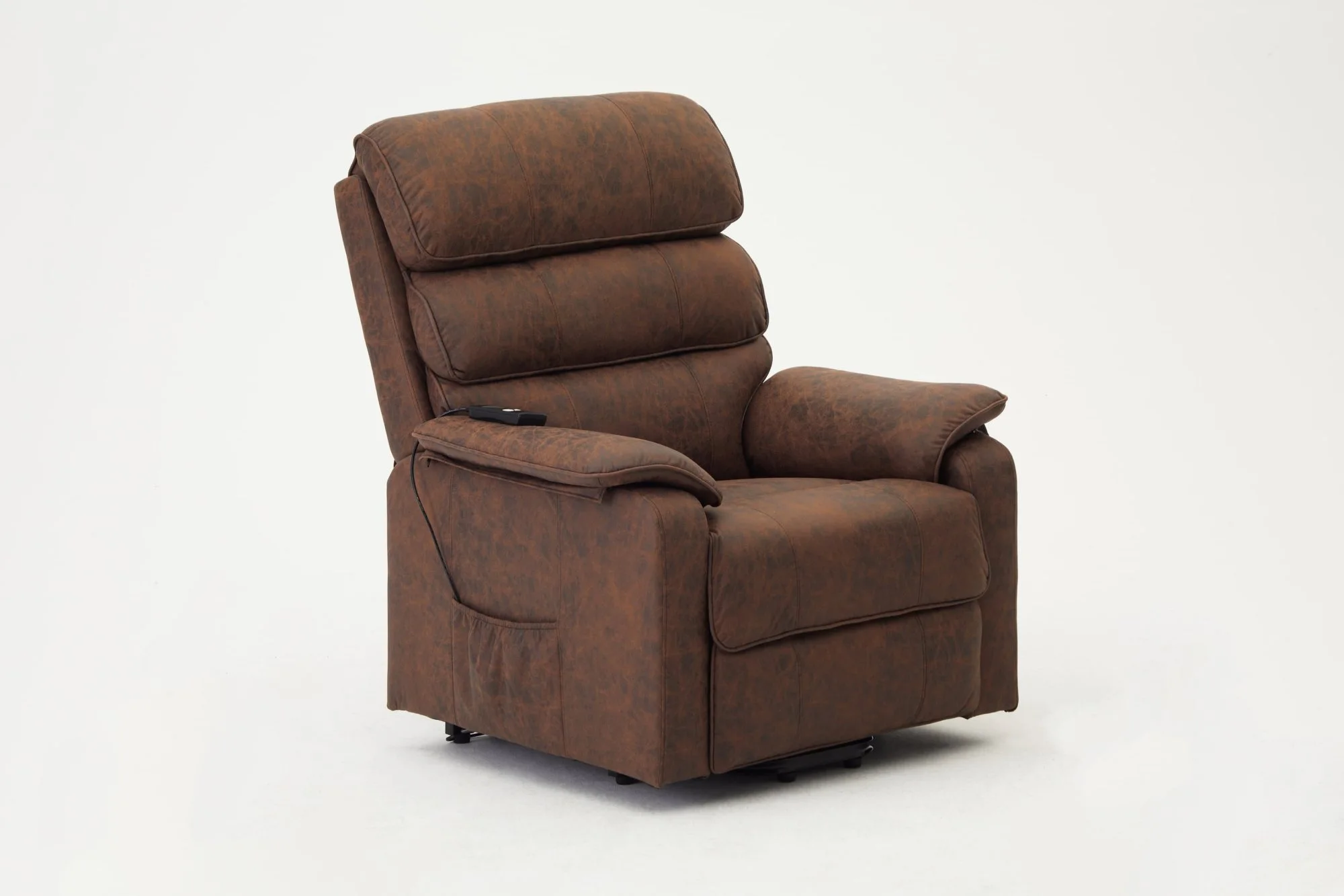 TGC TGC Lewis Single Motor Brown Air Faux Leather Riser Recliner Chair