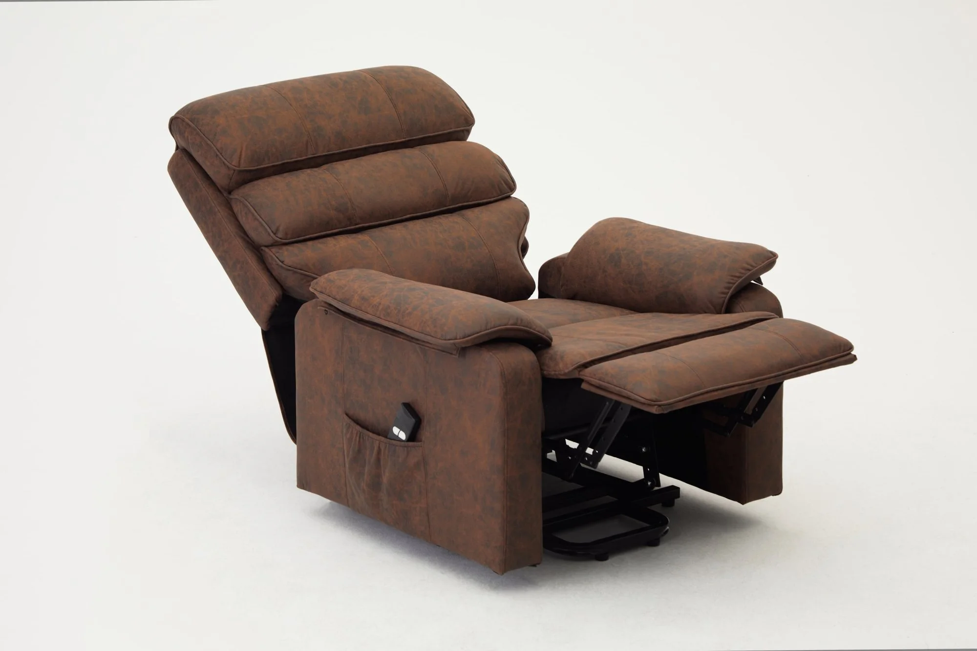 TGC TGC Lewis Single Motor Brown Air Faux Leather Riser Recliner Chair