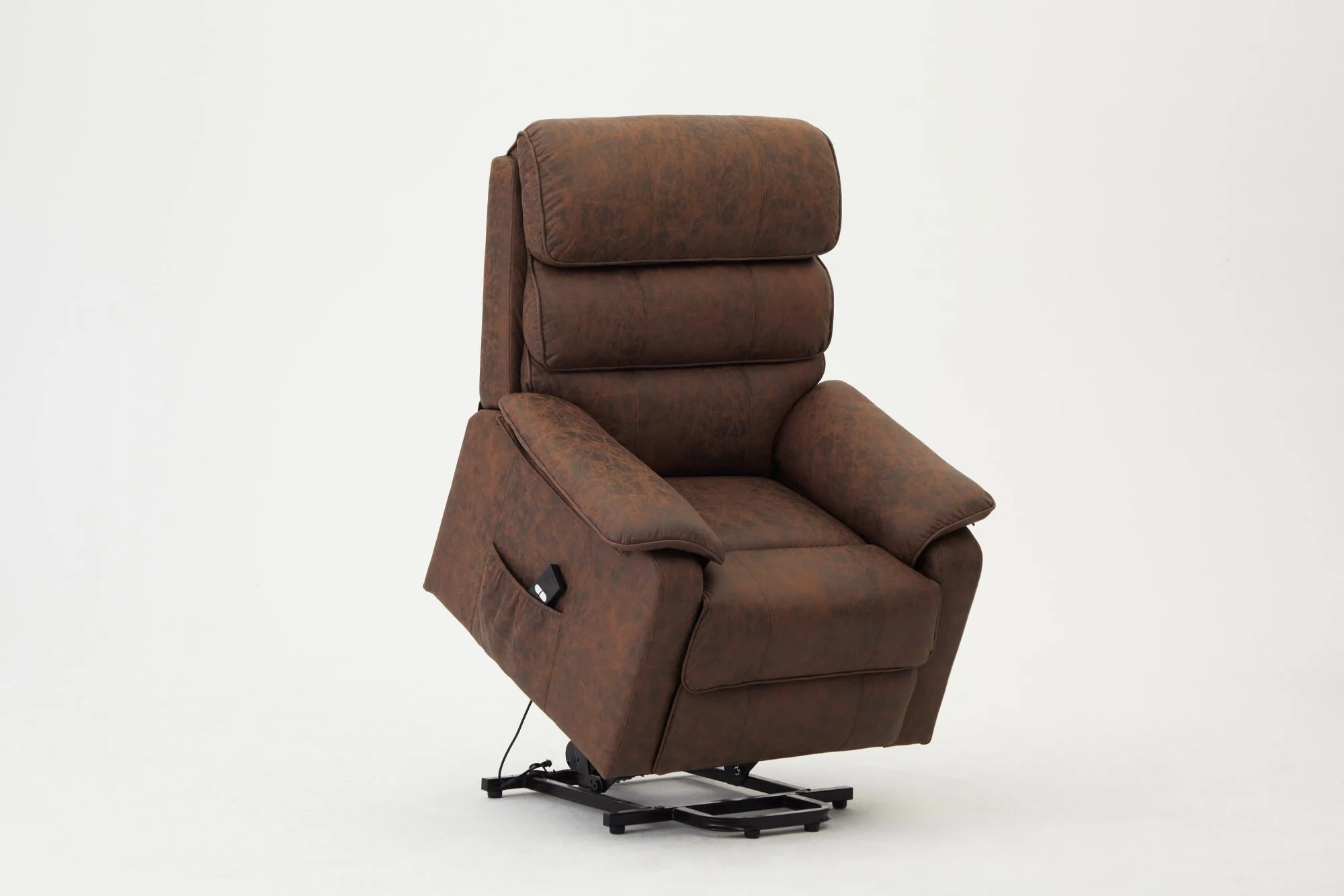 TGC TGC Lewis Single Motor Brown Air Faux Leather Riser Recliner Chair