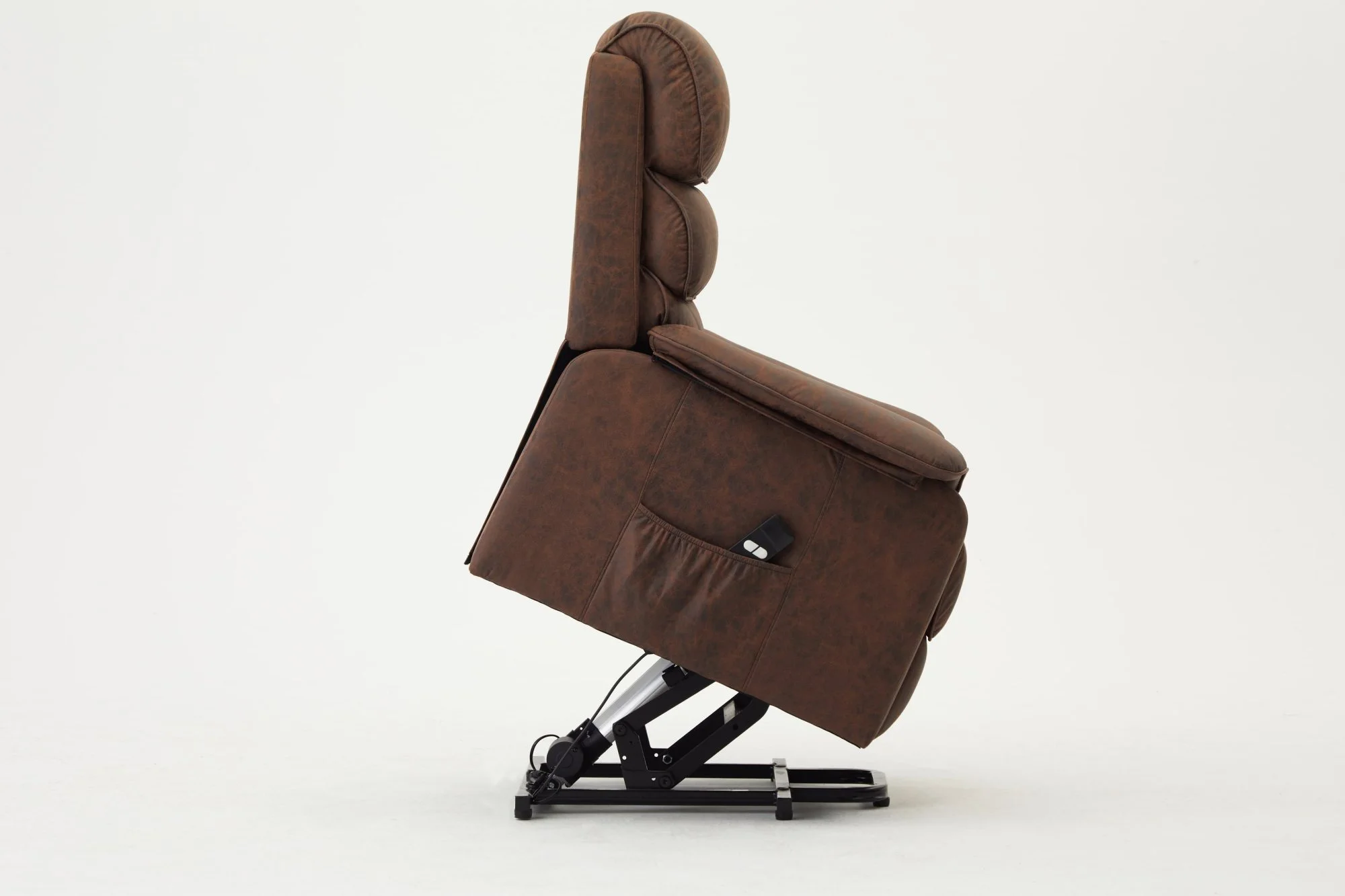 TGC TGC Lewis Single Motor Brown Air Faux Leather Riser Recliner Chair