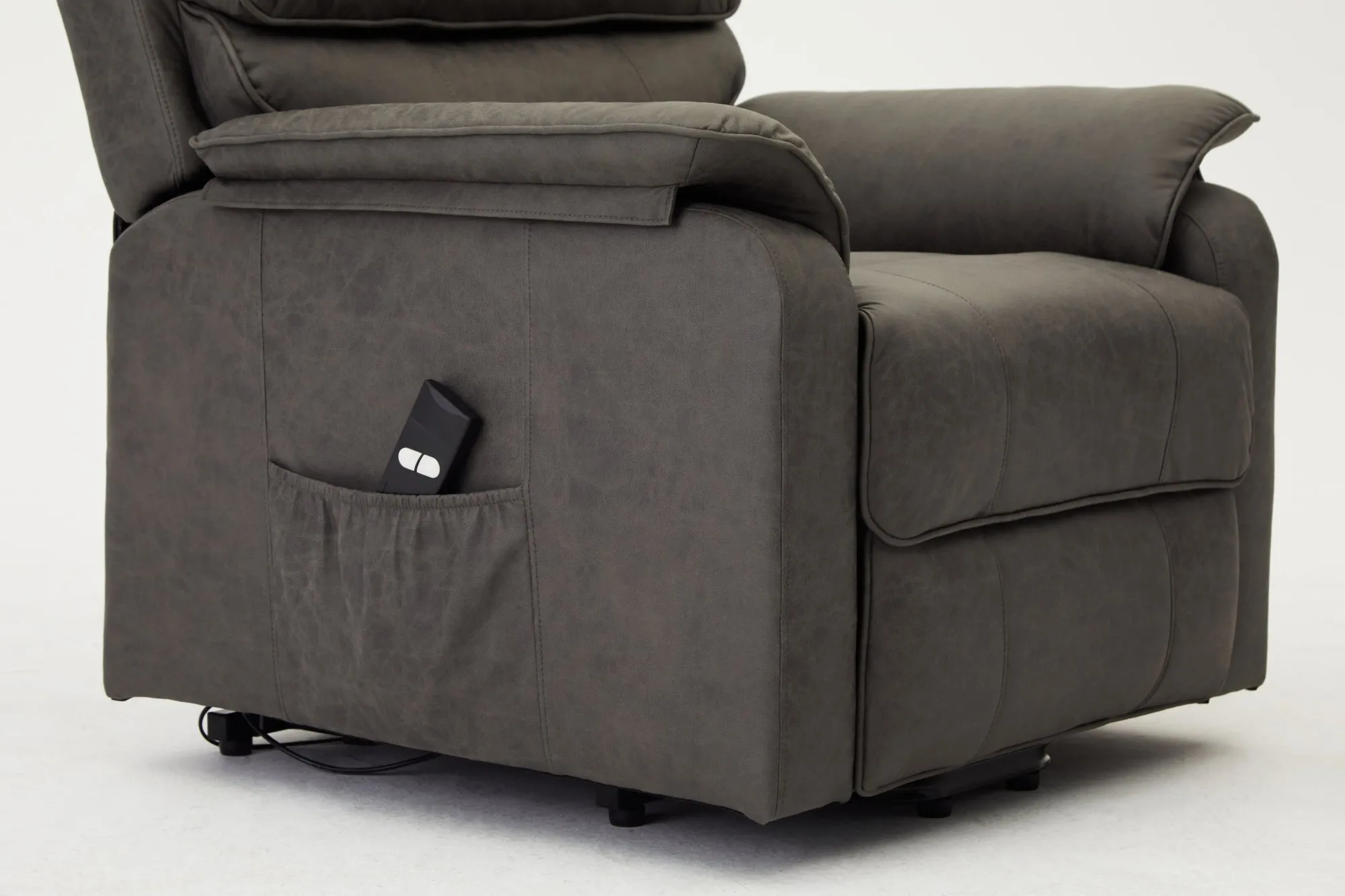TGC TGC Lewis Single Motor Dark Grey Fabric Riser Recliner Chair