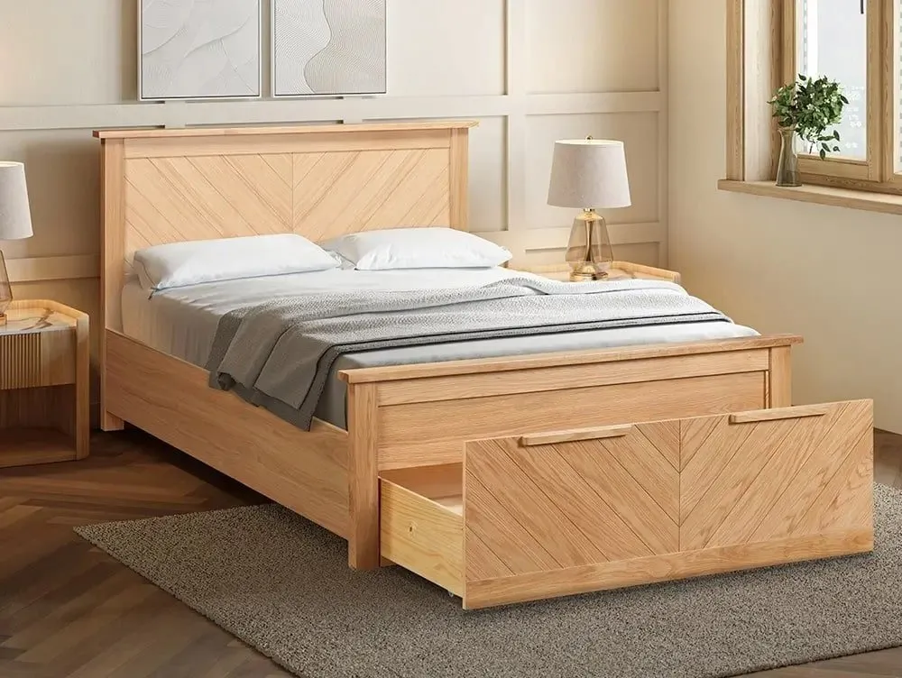 Limelight  Limelight Kenji 6ft Super King Size Oak Wooden 1 Drawer Bed Frame