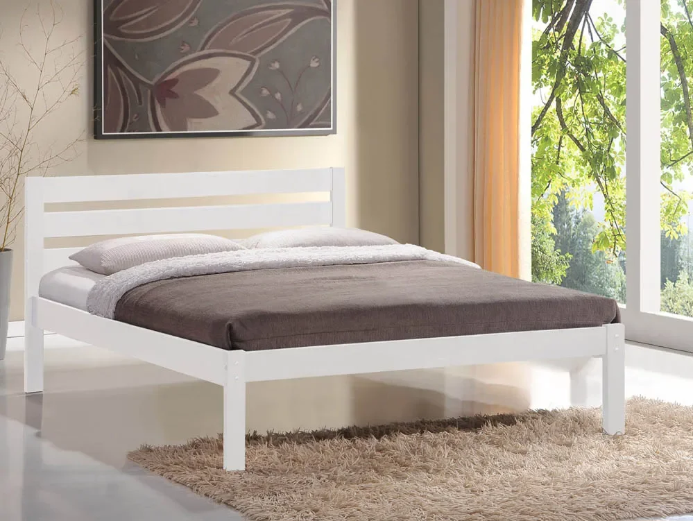 Flintshire Furniture Clearance - Flintshire Eco 4ft6 Double White Wooden Bed Frame