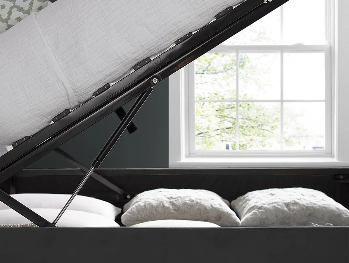 Bedmaster Bedmaster Aurora 4ft6 Double Grey Velvet Ottoman Bed Frame