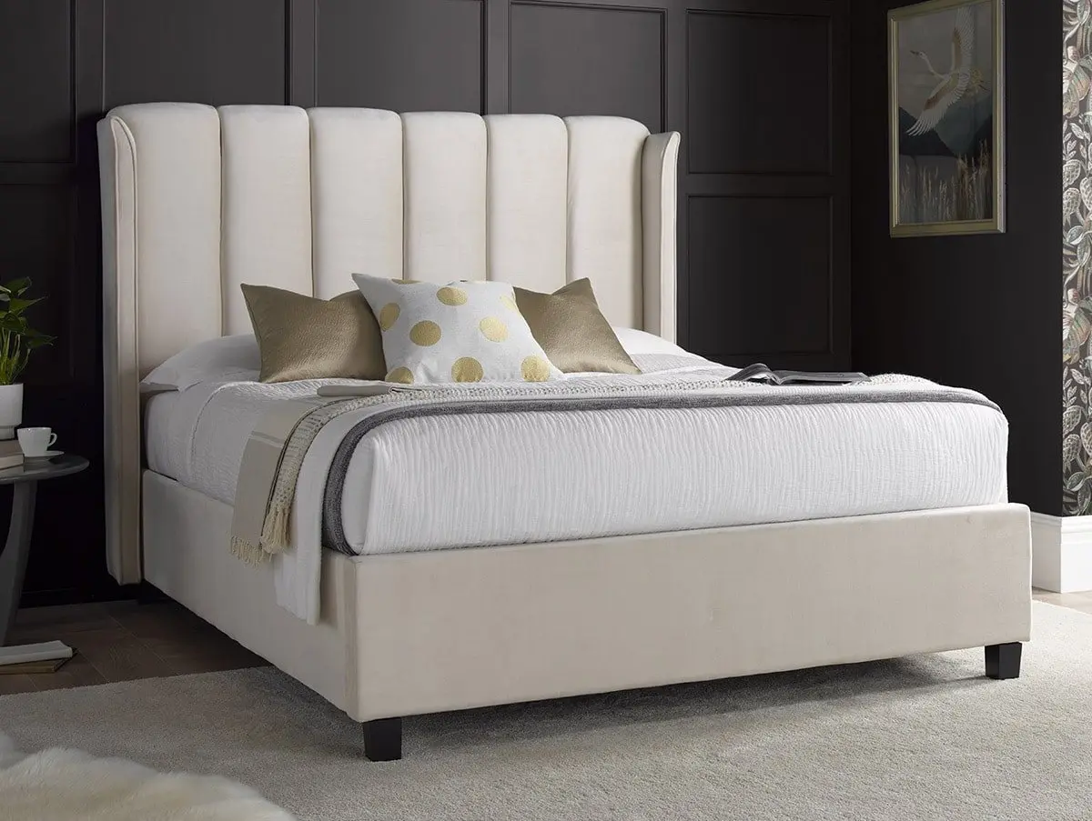 Bedmaster Bedmaster Aurora 5ft King Size Stone Velvet Ottoman Bed Frame