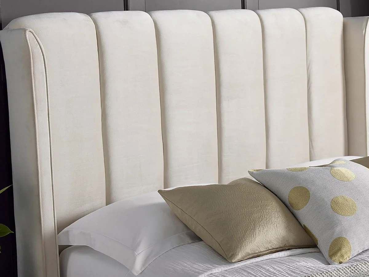 Bedmaster Bedmaster Aurora 5ft King Size Stone Velvet Ottoman Bed Frame