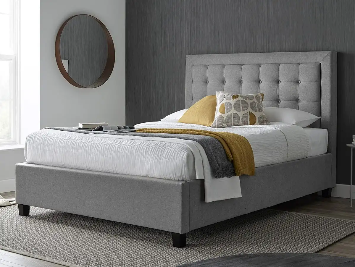 Bedmaster Bedmaster Brandon 4ft6 Double Grey Fabric Ottoman Bed Frame