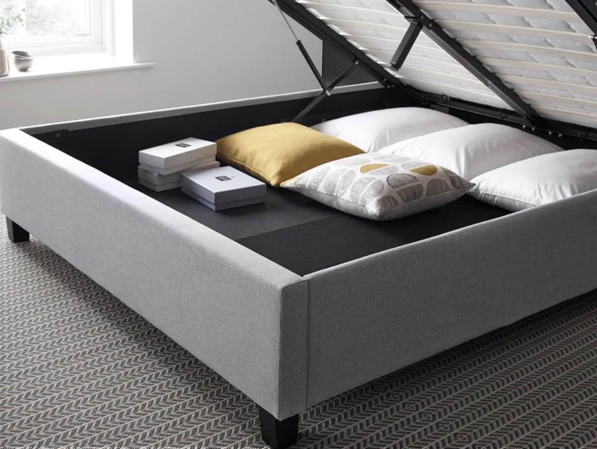 Bedmaster Bedmaster Brandon 4ft6 Double Grey Fabric Ottoman Bed Frame