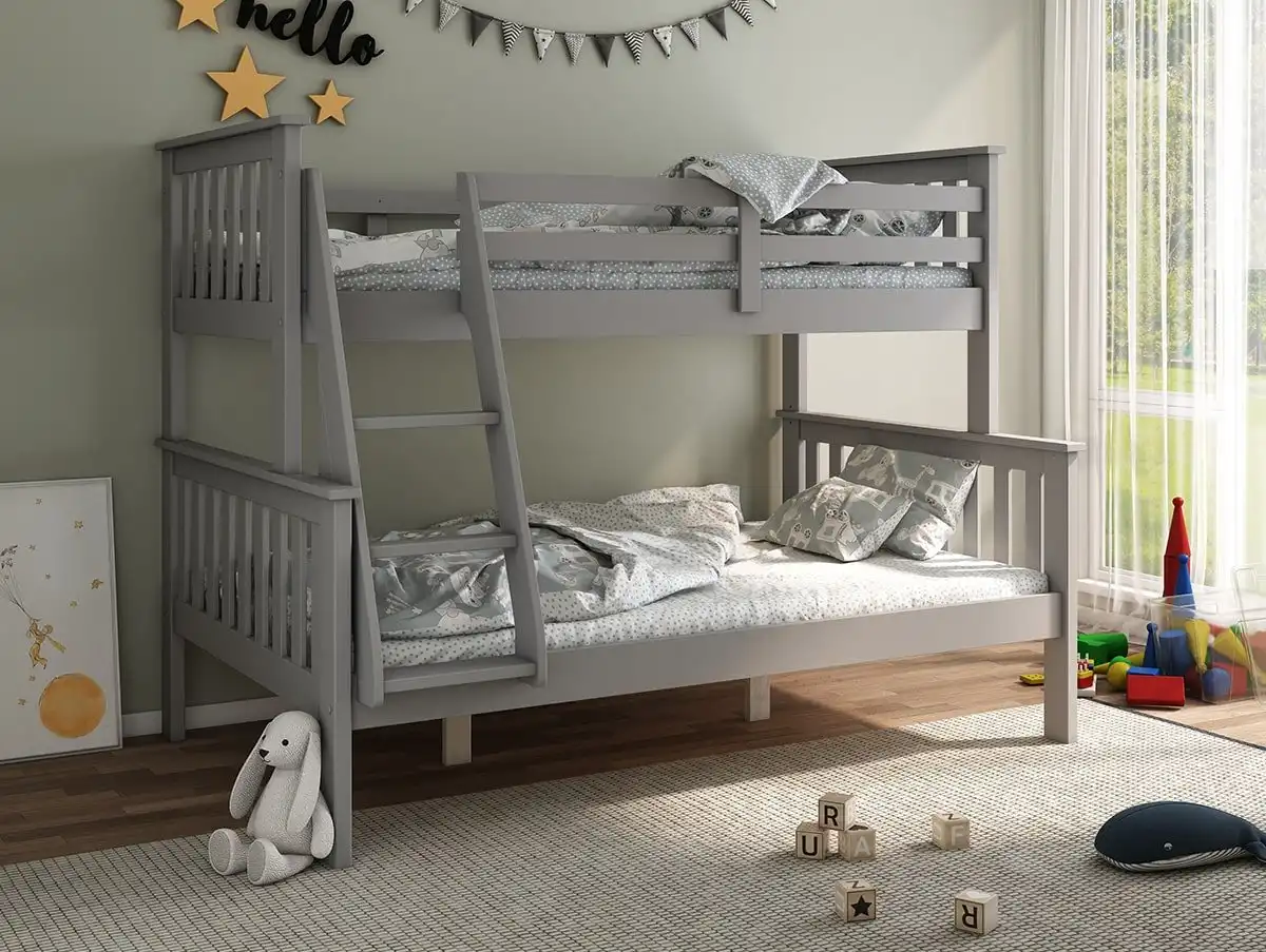 Bedmaster Bedmaster Carra 3ft Grey Triple Bunk Bed Frame