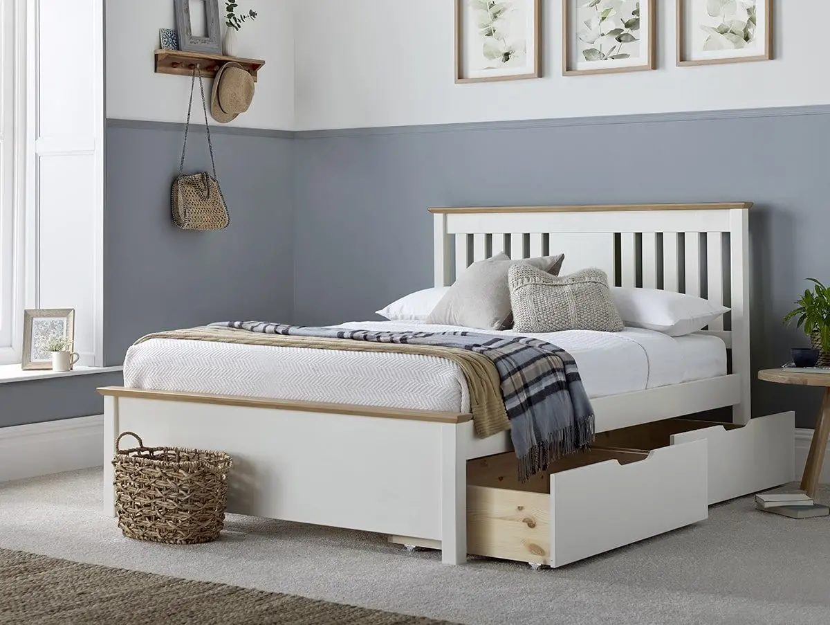 Bedmaster Bedmaster Chester Stone White Wooden Bed Frame