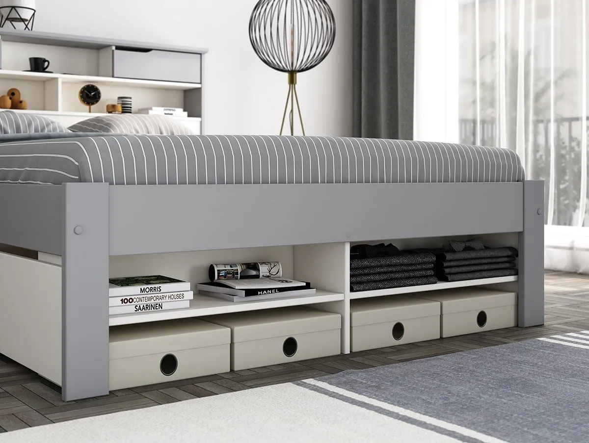 Bedmaster Bedmaster Fabio 5ft King Size Grey & White Wooden Bed Frame