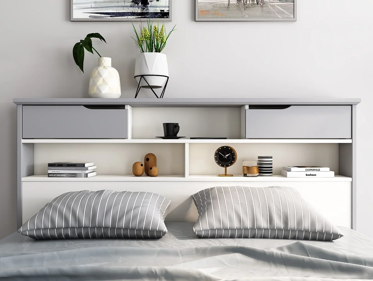 Bedmaster Bedmaster Fabio 5ft King Size Grey & White Wooden Bed Frame