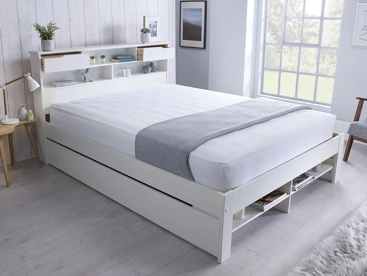 Bedmaster Bedmaster Fabio 4ft6 Double White Wooden Bed Frame